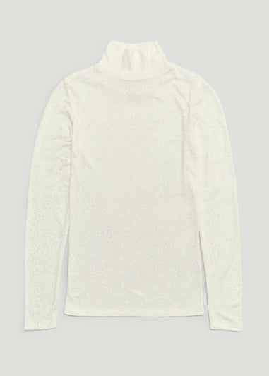 Cream Thermal Roll Neck Top