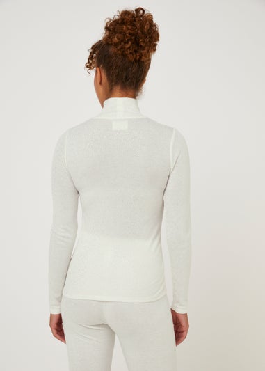 Cream Thermal Roll Neck Top