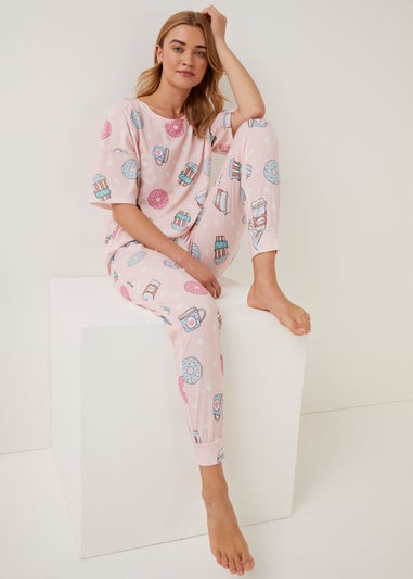 Pink Food Print Pyjama Set