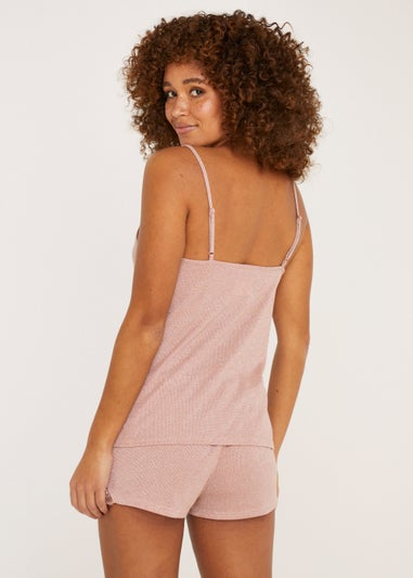 Pink Lace & Shimmer Short Pyjama Set