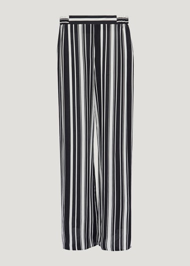 Stripe Split Hem Wide Leg Trousers