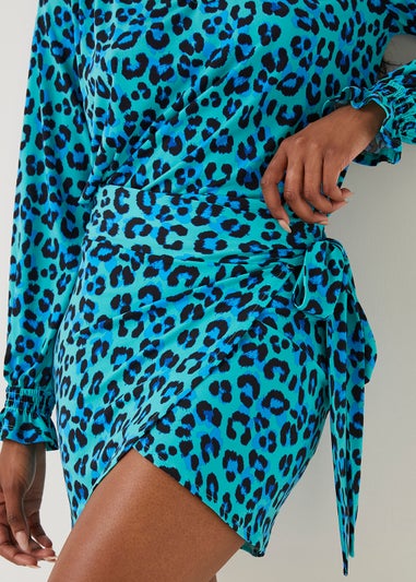 Be Beau Leopard Print Co-Ord Wrap Skirt