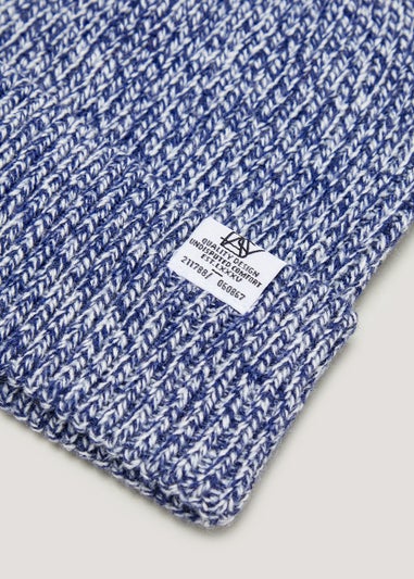 Blue Twist Yarn Beanie Hat