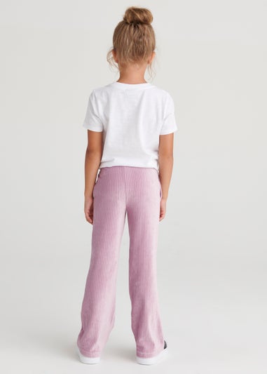 Girls Purple Velour Joggers (4-13yrs)