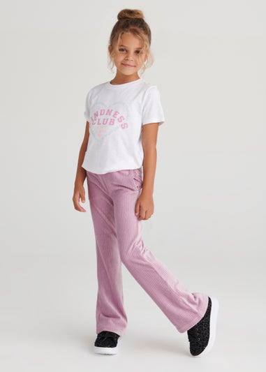 Girls Purple Velour Joggers (4-13yrs)