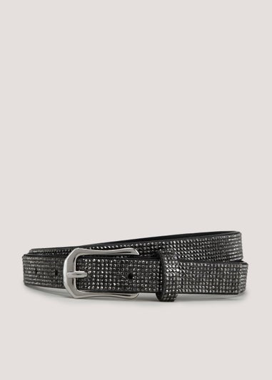 Black Heat Seal Skinny Belt