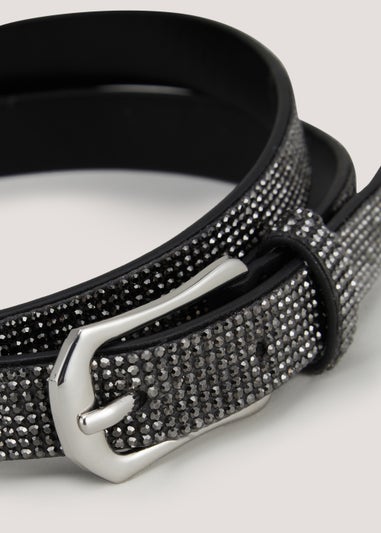 Black Heat Seal Skinny Belt