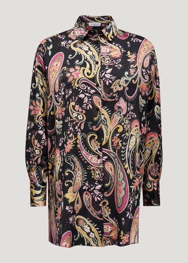 Papaya Petite Paisley Print Satin Shirt