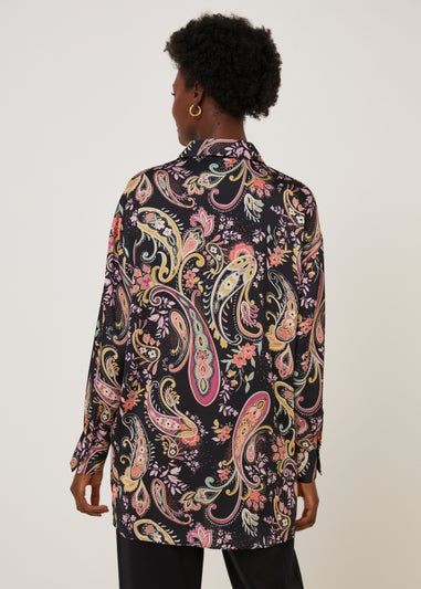 Papaya Petite Paisley Print Satin Shirt