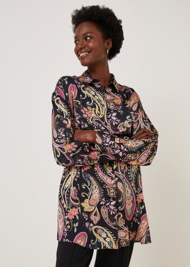 Papaya Petite Paisley Print Satin Shirt