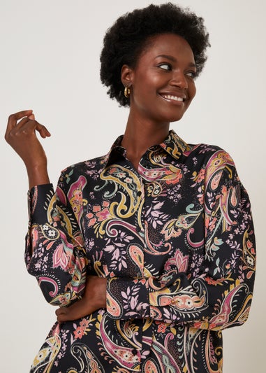 Papaya Petite Paisley Print Satin Shirt