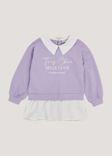 Girls Lilac Tres Chic 2 in 1 Sweatshirt (4-13yrs)