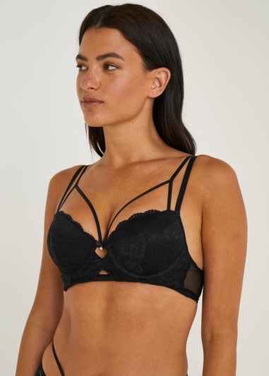 Black Strappy Bustier Bra