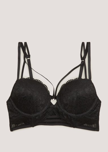 Black Strappy Bustier Bra
