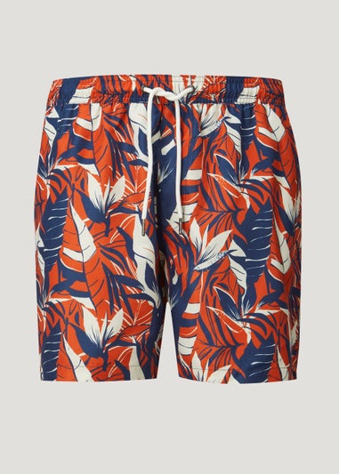 Orange Floral Swim Shorts