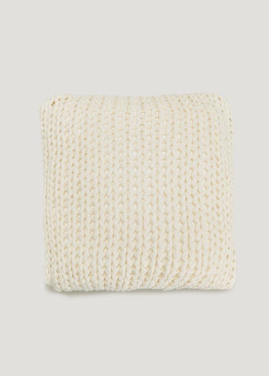 Cream Chunky Knit Cushion (43cm x 43cm)