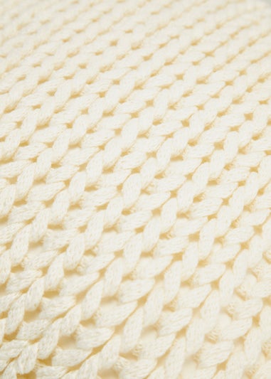 Cream Chunky Knit Cushion (43cm x 43cm)