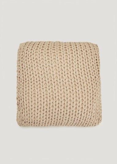 Natural Chunky Knit Cushion (43cm x 43cm)