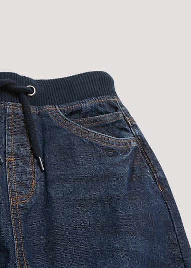 Boys Blue Denim Ribbed Waist Jeans (4-13yrs)