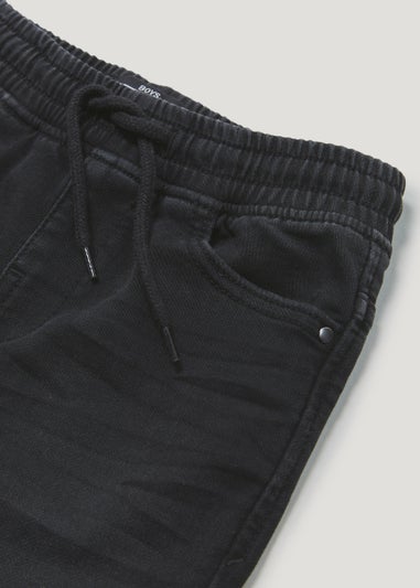 Boys Black Ribbed Waist Jeans (4-13yrs)