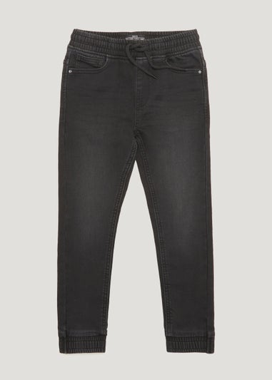 Boys Black Ribbed Waist Jeans (4-13yrs)