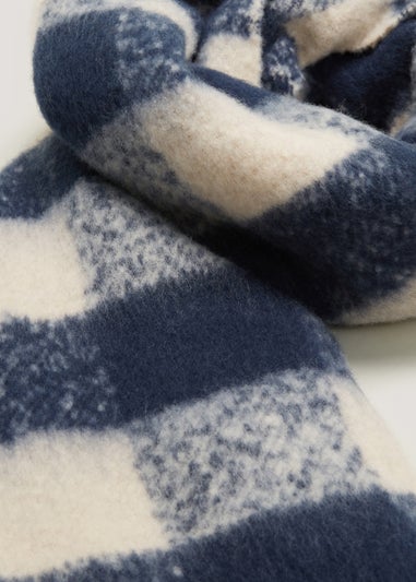 Navy & Cream Check Scarf