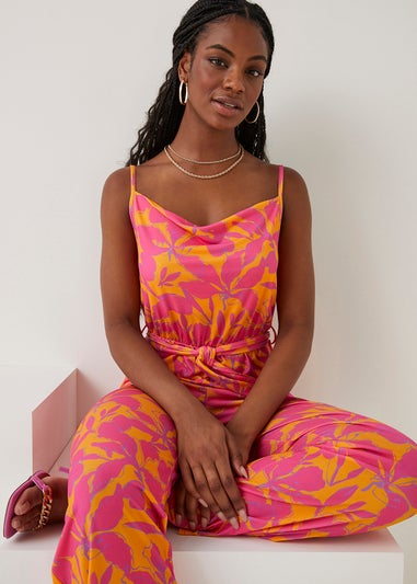 Pink store flower jumpsuit