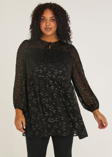 Papaya Curve Black Star Tunic Dress