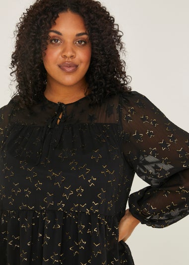 Papaya Curve Black Star Tunic Dress