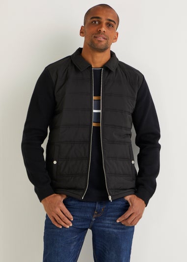 Black Collar Padded Jacket