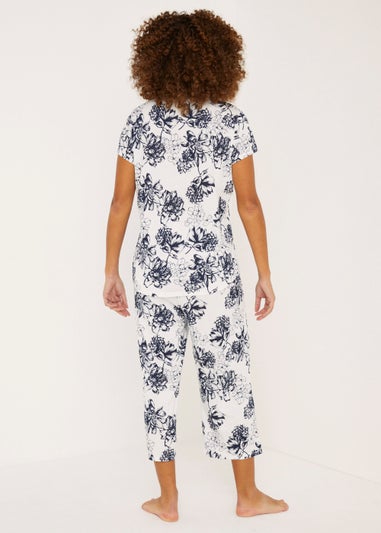 White Floral Modal Cotton Pyjama Top