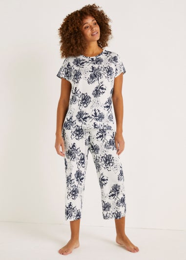 White Floral Modal Cotton Pyjama Top