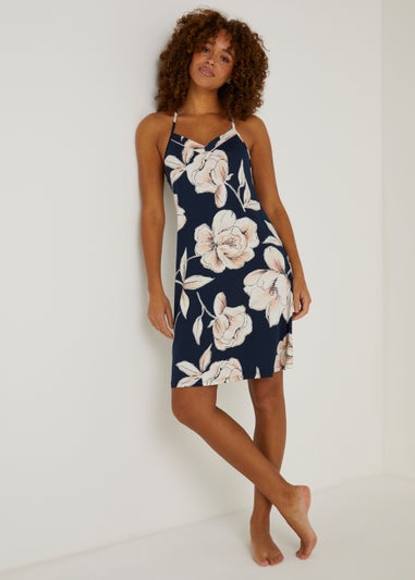 Navy Floral Chemise