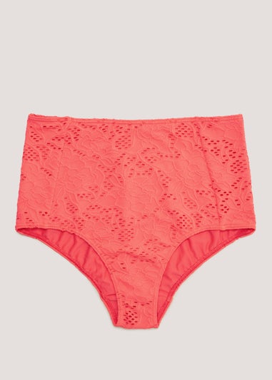 Coral Broderie Midi Co-Ord Bikini Bottoms