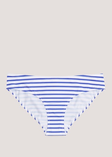 Blue & White Stripe Bikini Bottoms