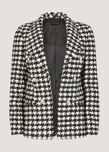 Et Vous Monochrome Check Boucle Blazer