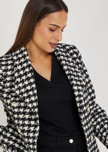 Et Vous Monochrome Check Boucle Blazer