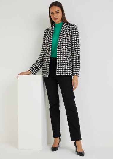 Et Vous Monochrome Check Boucle Blazer