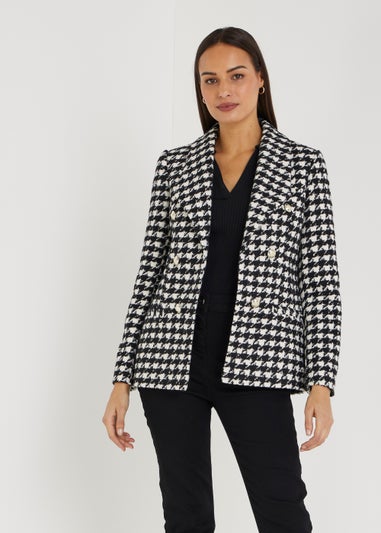 Et Vous Monochrome Check Boucle Blazer