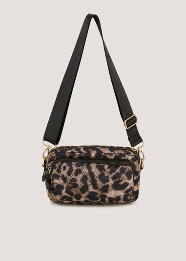 Animal Print Quilted Crossbody Bag