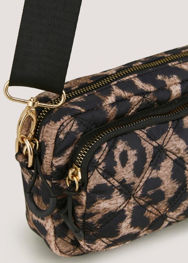 Animal Print Quilted Crossbody Bag