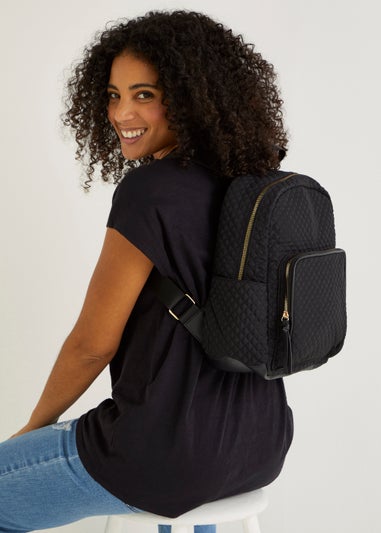 Black Quilted Backpack