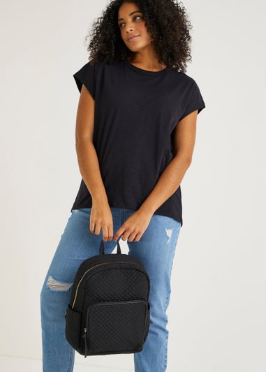 Black Quilted Backpack