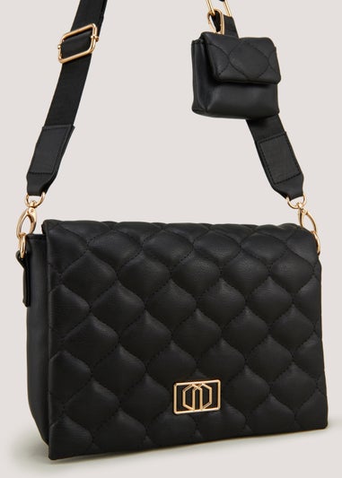 Black Quilted Crossbody Bag