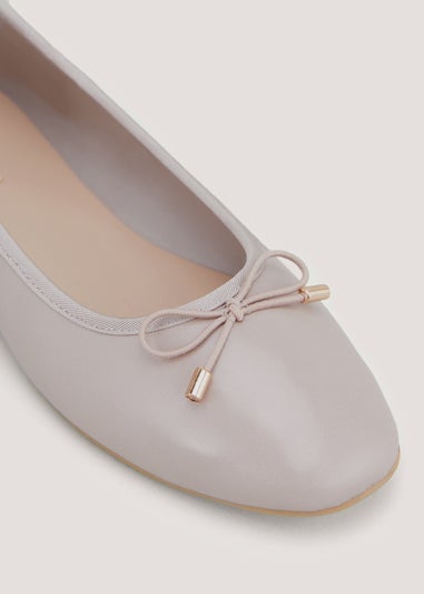 Nude Square Toe Ballet Flats