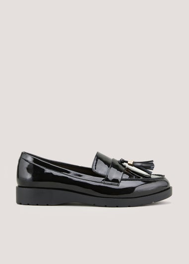 Black Patent Tassel Loafers