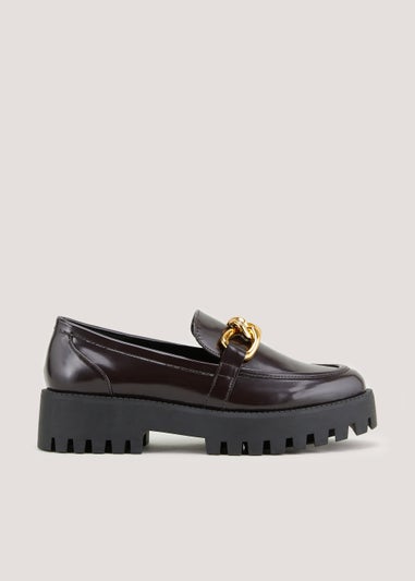 Chocolate Chunky Chain Loafers