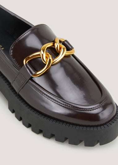 Chocolate Chunky Chain Loafers