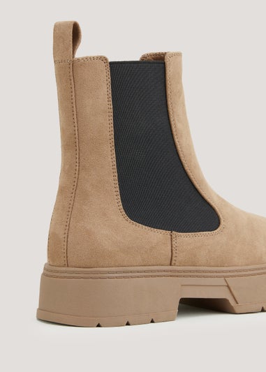 Taupe Faux Suede Chelsea Boot