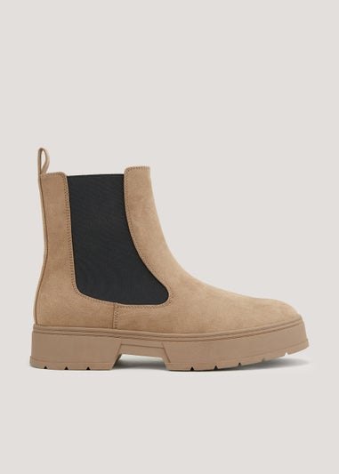 Taupe Faux Suede Chelsea Boot